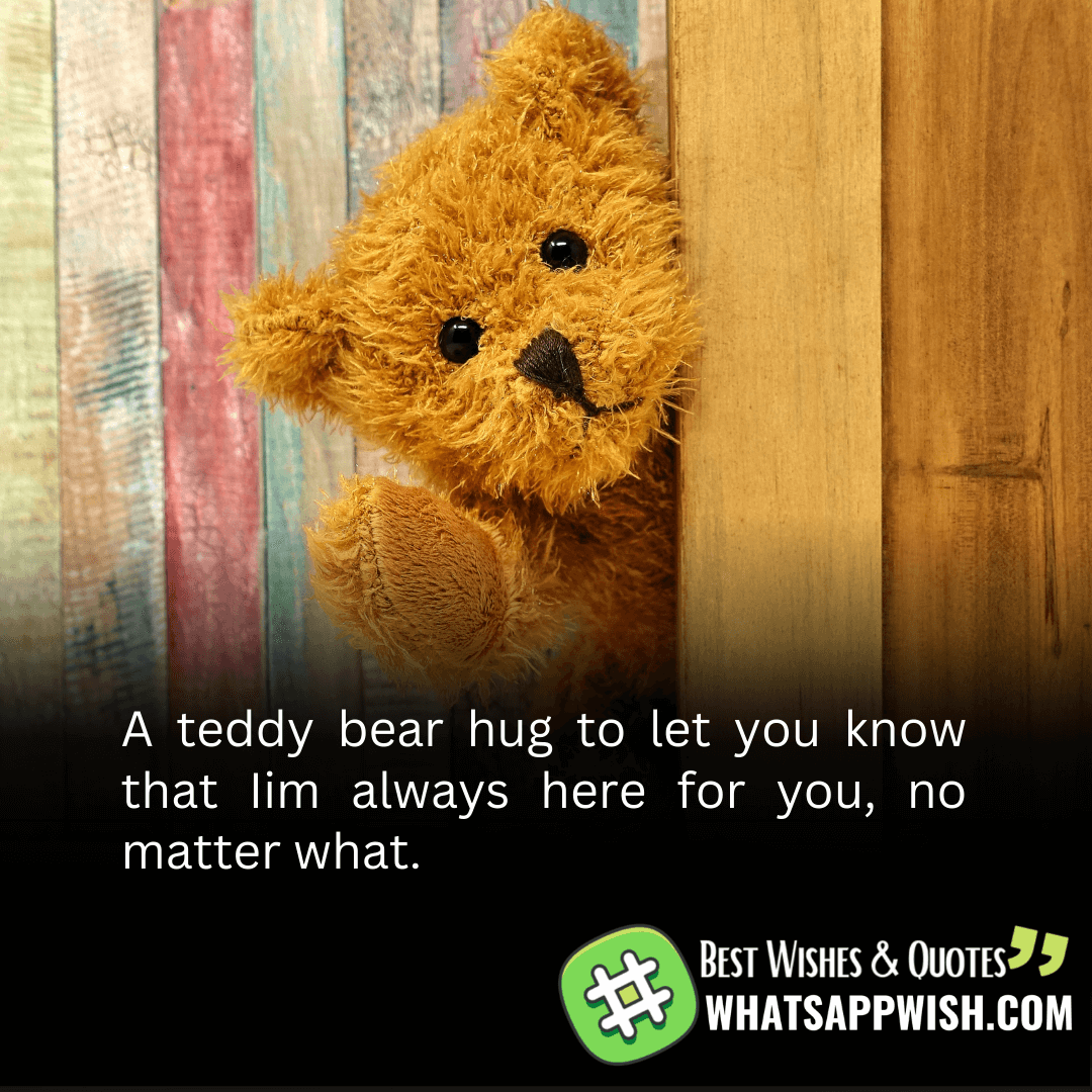 A teddy bear hug to let you know that I’m always here for you, no matter what.